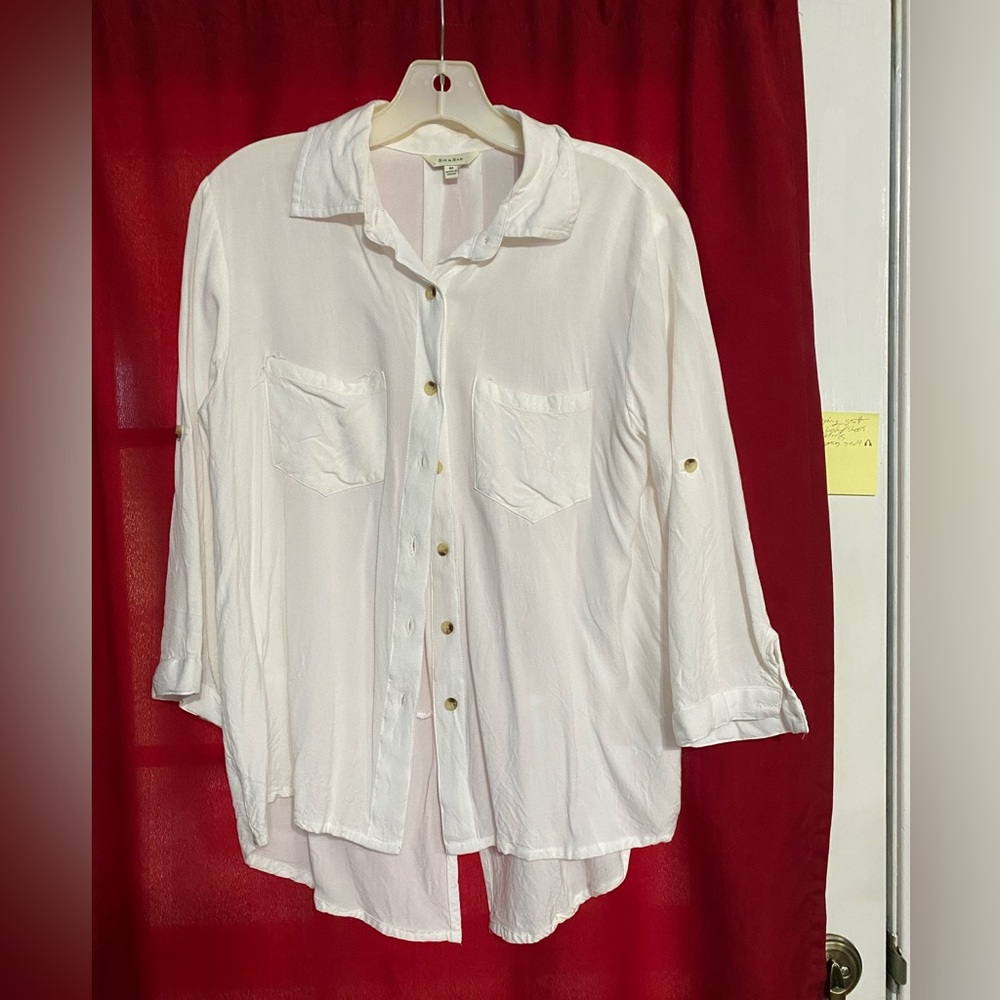 White buttons down